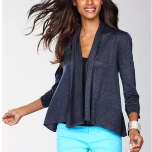 INC Navy Shimmery Cardigan Size L, EUC